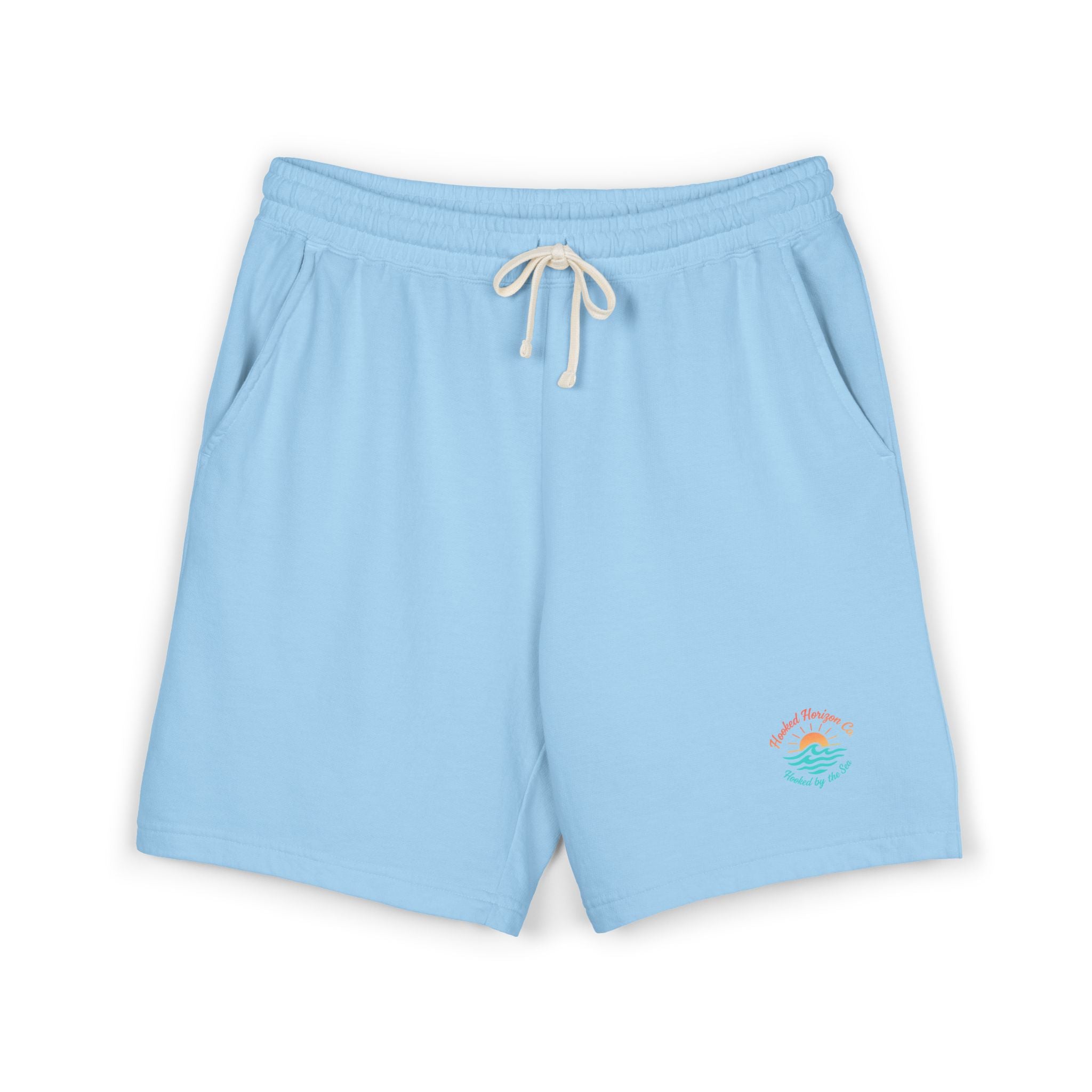 Hooked Horizon Co.  — Ultra Soft Fleece Sweat Shorts — Lightweight Garment-Dyed Lounge Shorts