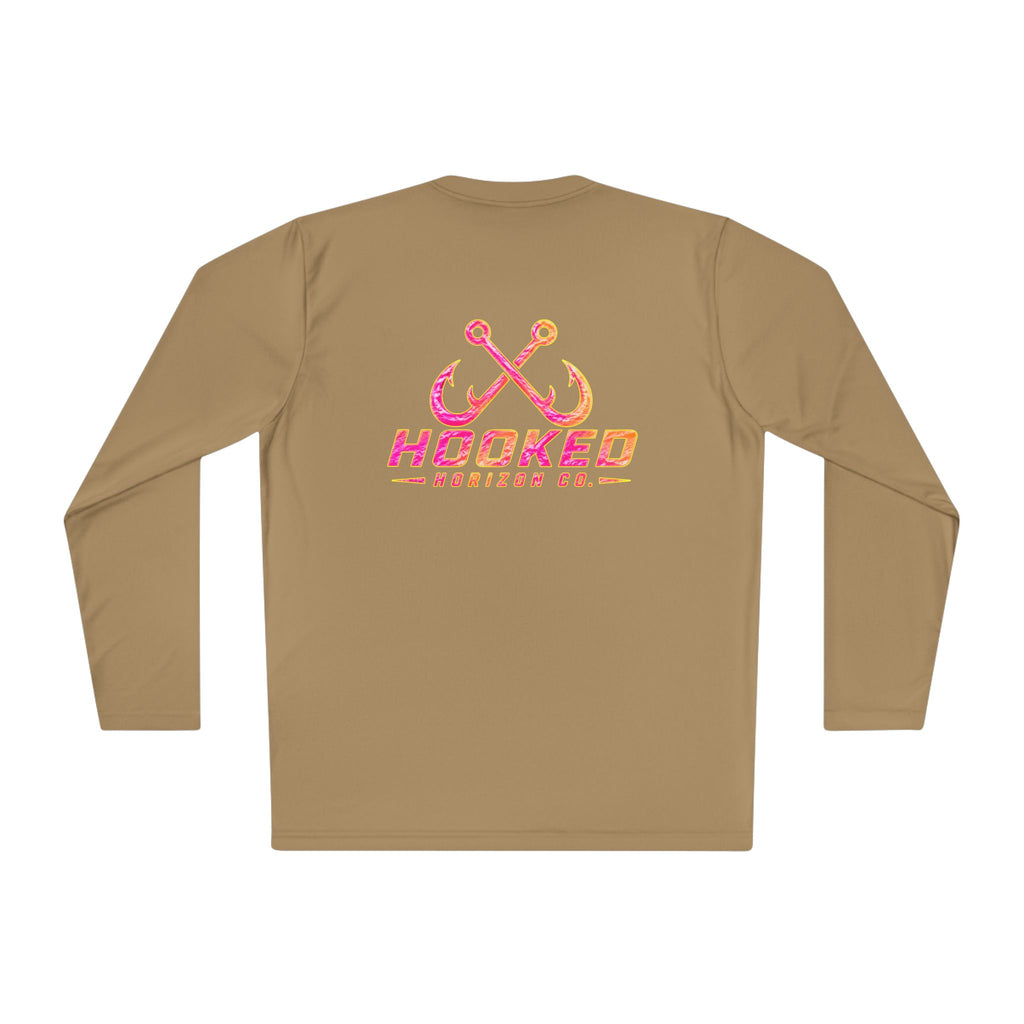 Moisture Wicking Classic Logo Tee In Pink—Horizon Co. Anchors Long Sleeve Tee — Lightweight Fishing Shirt