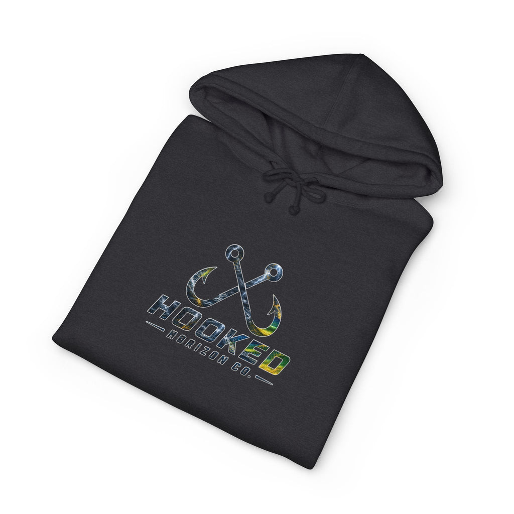 Mahi Mahi Hoodie Hooked Horizon Co. — Fishing Back Graphic Hoodie, Multiple Color Variations
