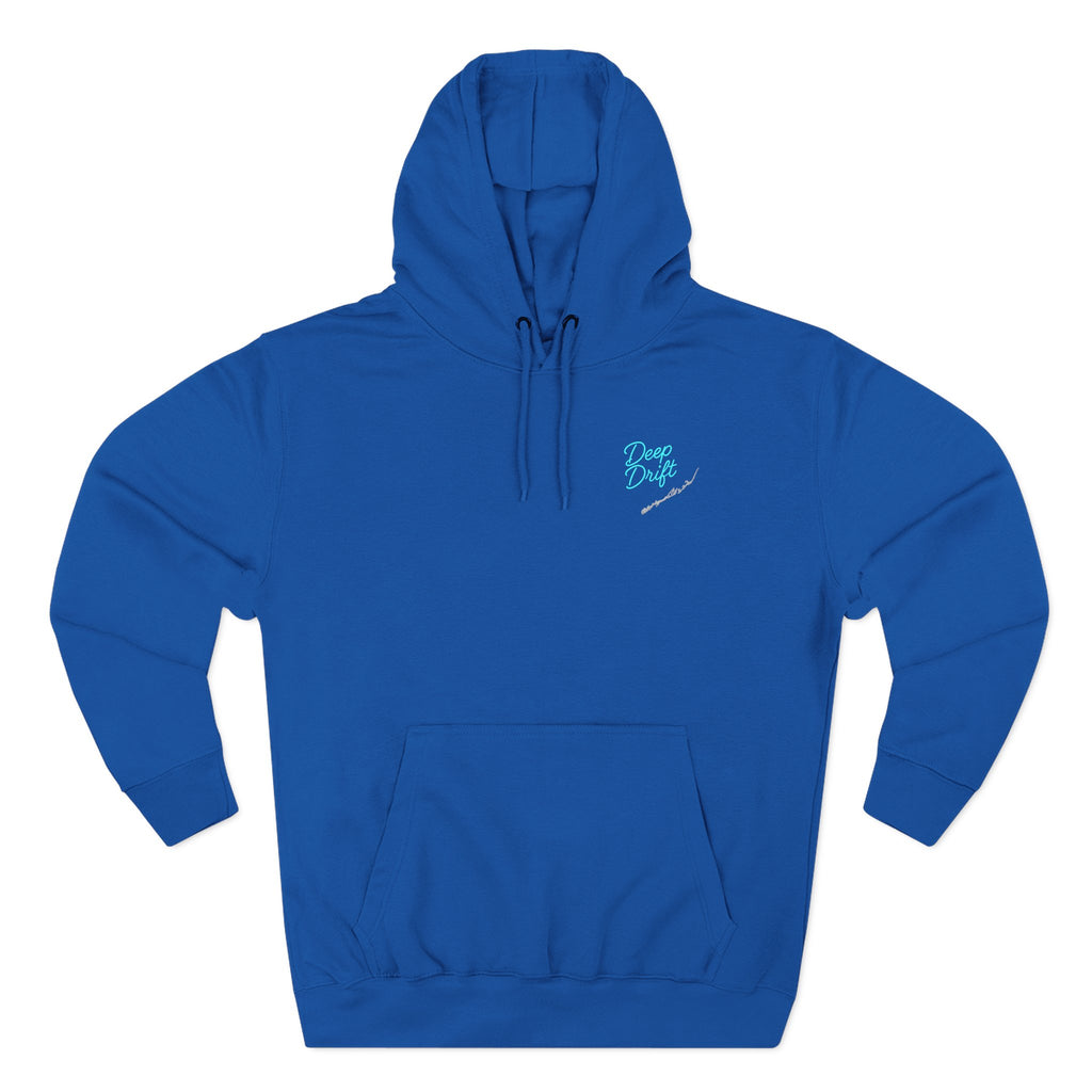 Mahi Mahi Retro Deep Drift Neon Fishing Hoodie – "Chase the Horizon, Hook the Legend" Graphic
