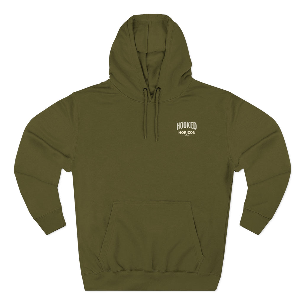 Fishing Charter T-Shirt— Hooked Horizon Hoodie — Fishing Boat Graphic Pullover