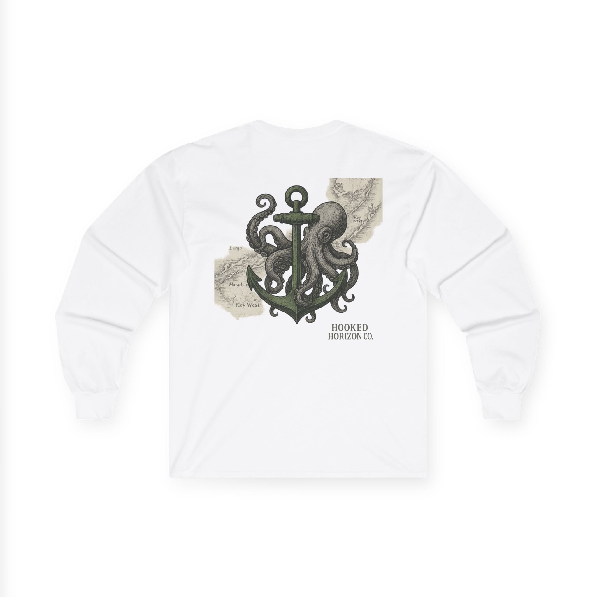 Copy of Octopus & Anchor Long Sleeve Tee, Unisex Cotton Shirt, Nautical Gift, Beachwear, Casual Outfit, Ocean Lover Apparel
