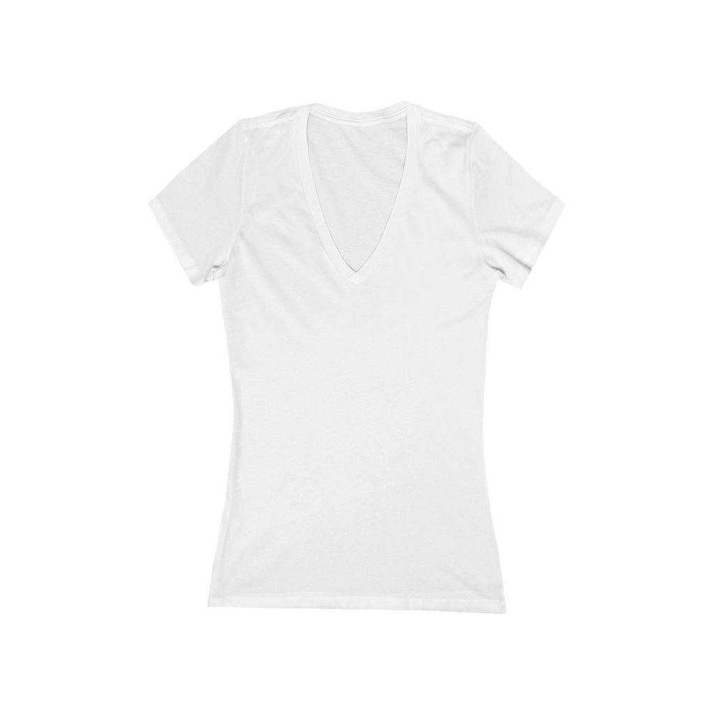 Pink Hammer Head Shark Deep Drift Women's V-Neck Tee - Casual Style, Gift for Beach Lovers, Summer Wear, Travel Outfit, Comfortable Tee