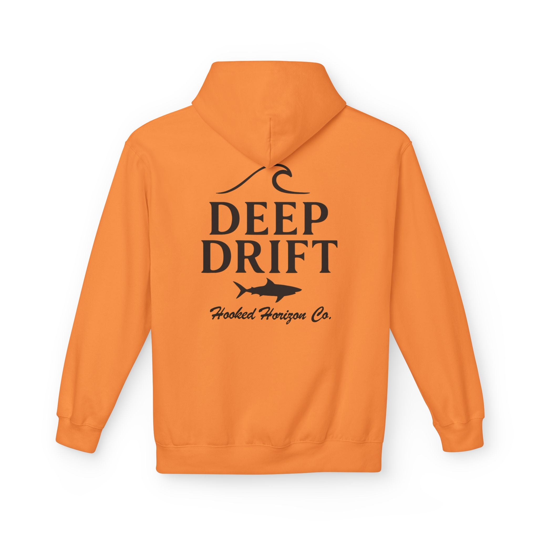 Deep Drift Wave & Shark Fishing Hoodie — Hooked Horizon Co. Pullover, Multiple Color Variations