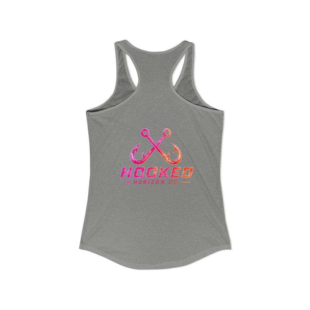 Hot Pink & Peach Hooked Horizon Co.— Soft Women's Ideal Racerback Tank