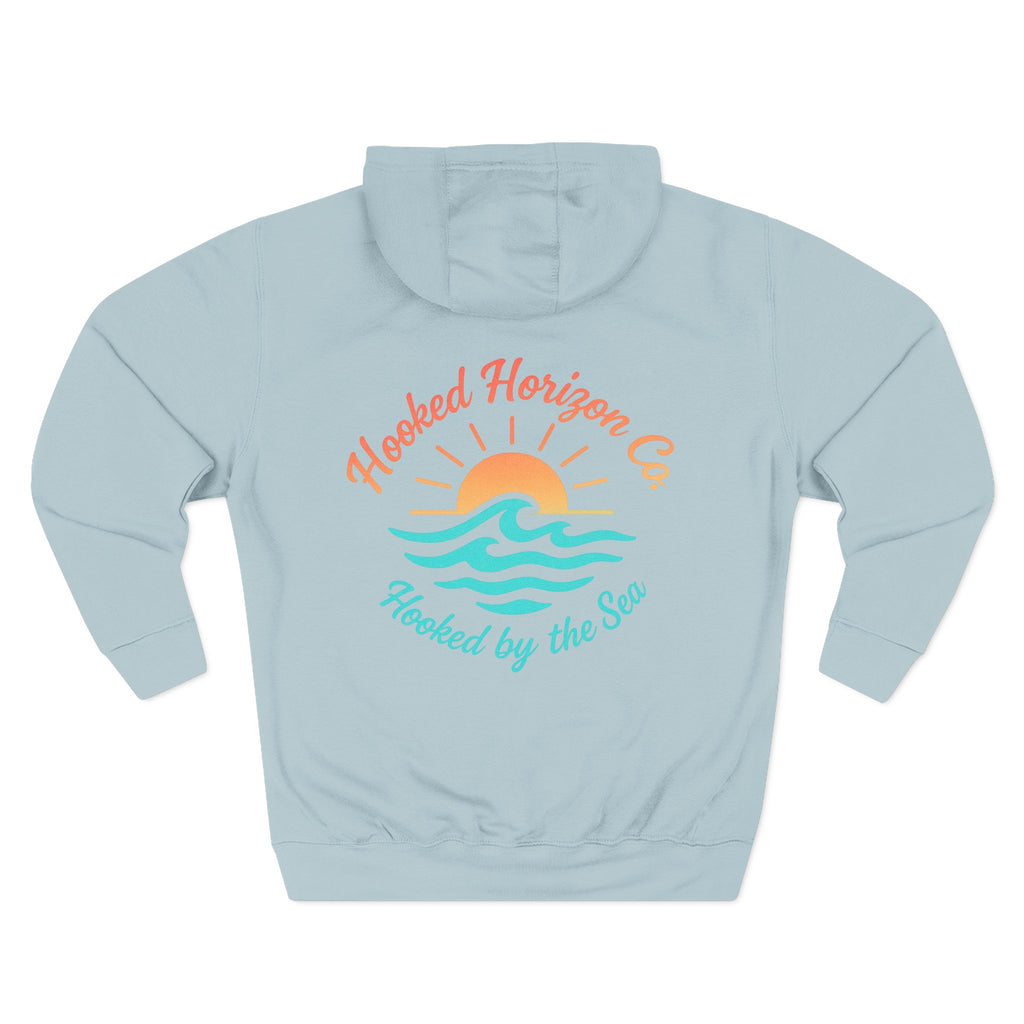 Wave & Sun Deep Drift– "Hooked By The Sea" Hooked Horizon Co. Unisex Hoodie for Ocean Lovers, Nautical Fashion, Cool Weather Gear, Everyday Comfort, Perfect Gift