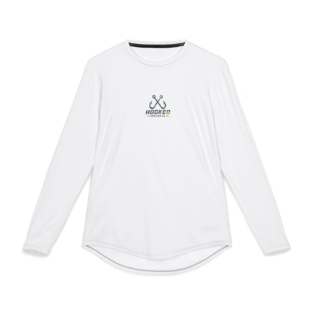 Mahi Mahi Hooked Horizon Co — Men's Long Sleeve UV Shirt — Chasing Legends Not Trends Orca Ocean Graphic Performance Tee