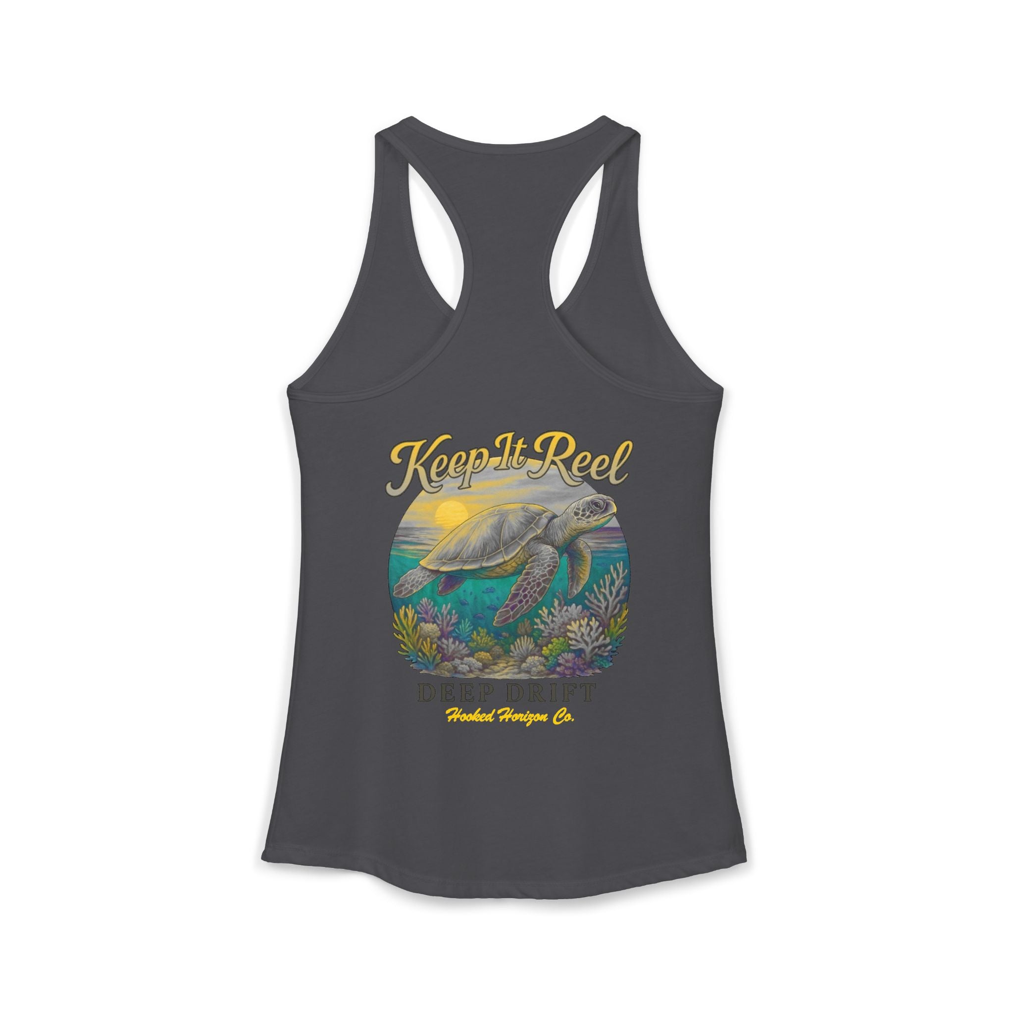 Turtle " Keep It Reel" Deep Drift– Hooked Horizon Co. Gifts for Ocean Lovers, Nautical Fashion, Everyday Comfort, Perfect Gift for Her