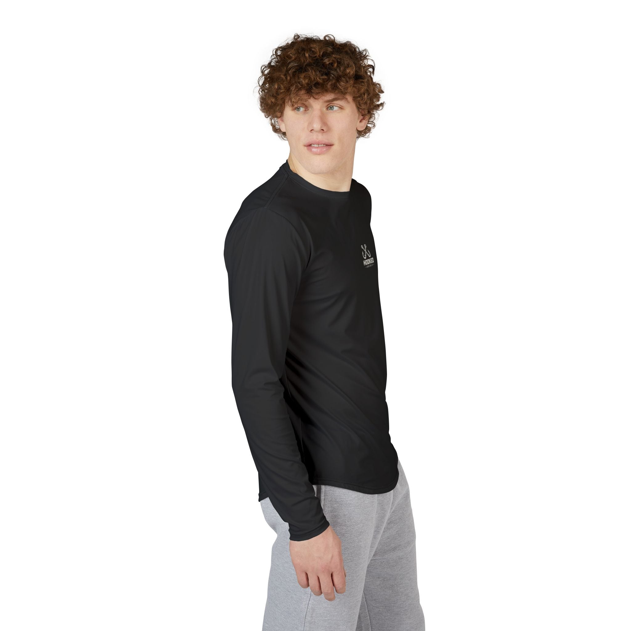 USA Triple Shark Hooked Horizon Co — Men's Long Sleeve UV Shirt — Chasing Legends Not Trends Graphic Performance Tee