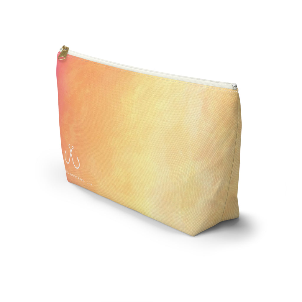 Pink To Orange Ombre Vibrant Gradient Accessory Pouch | Makeup Bag, Travel Organizer, Gift for Her, Beach Essentials, Stylish Storage