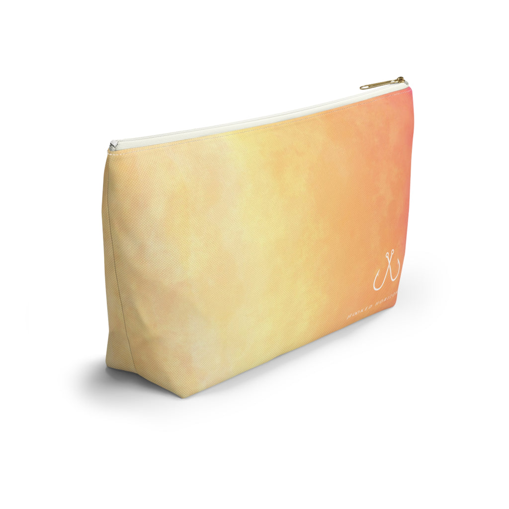 Pink To Orange Ombre Vibrant Gradient Accessory Pouch | Makeup Bag, Travel Organizer, Gift for Her, Beach Essentials, Stylish Storage