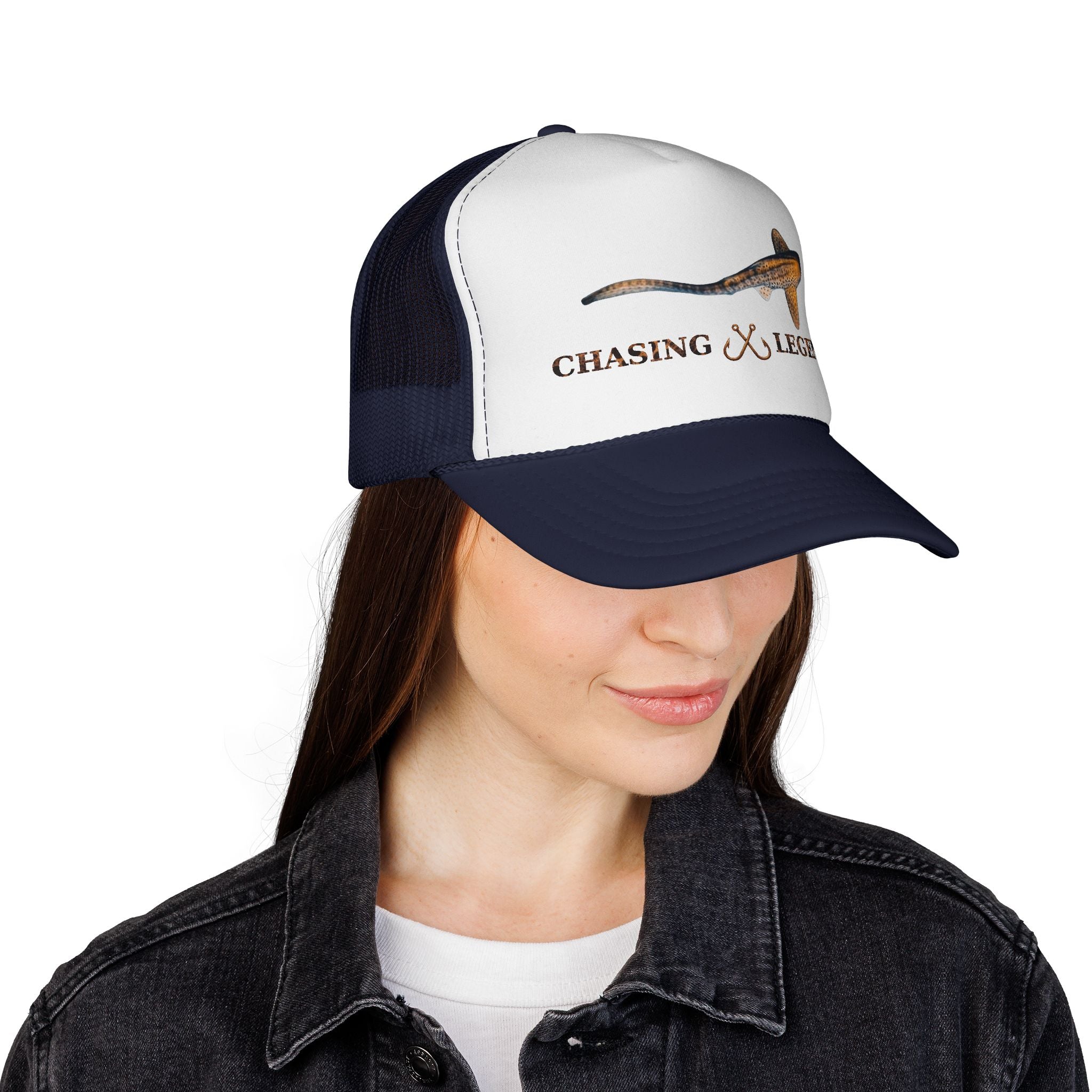 Leopard Shark Trucker Cap — Fishing & Beach Hat