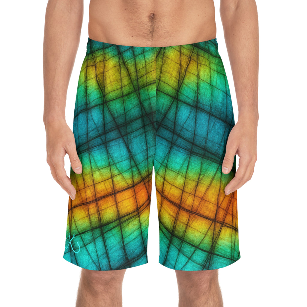 Reflexion Of Light Ocean-Inspired Board Shorts, Swimwear for Beach Days, Summer Vacations, Pool Parties, Surfing Attire, Water Sports