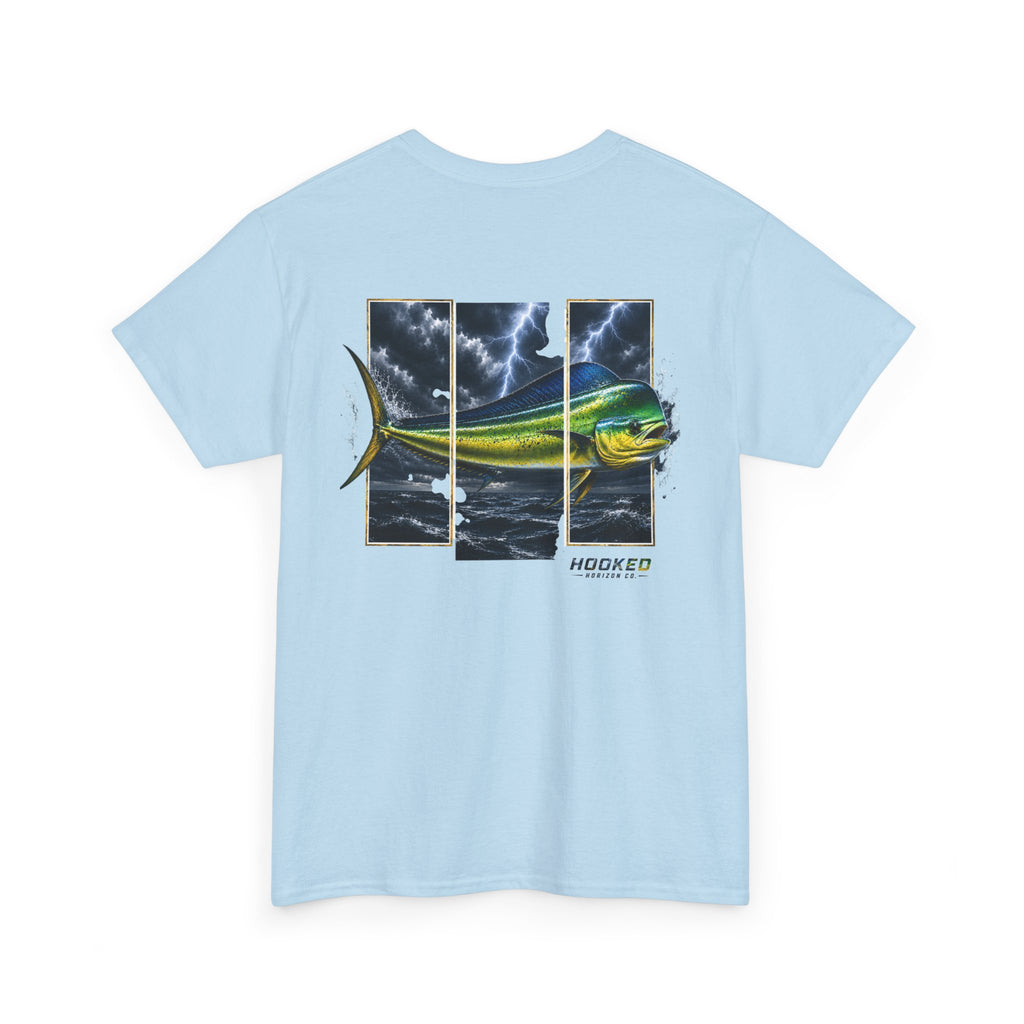 Mahi Mahi Hooked Horizon Co Tee—Ocean Graphic Tee — "Beloved" Ray Design