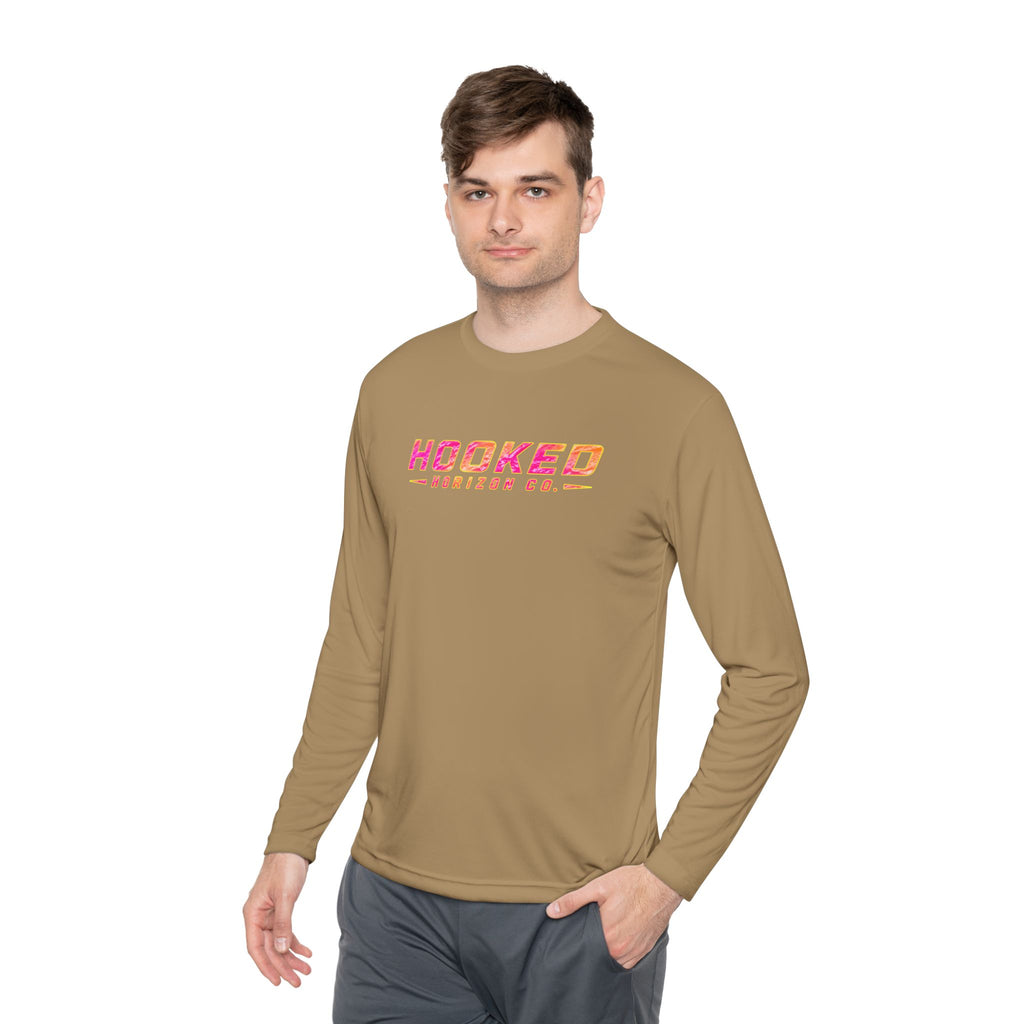 Moisture Wicking Classic Logo Tee In Pink—Horizon Co. Anchors Long Sleeve Tee — Lightweight Fishing Shirt
