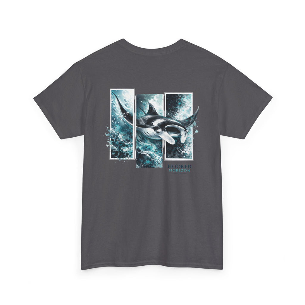 Manta Ray Hooked Horizon Co Tee—Ocean Graphic Tee — "Beloved" Ray Design