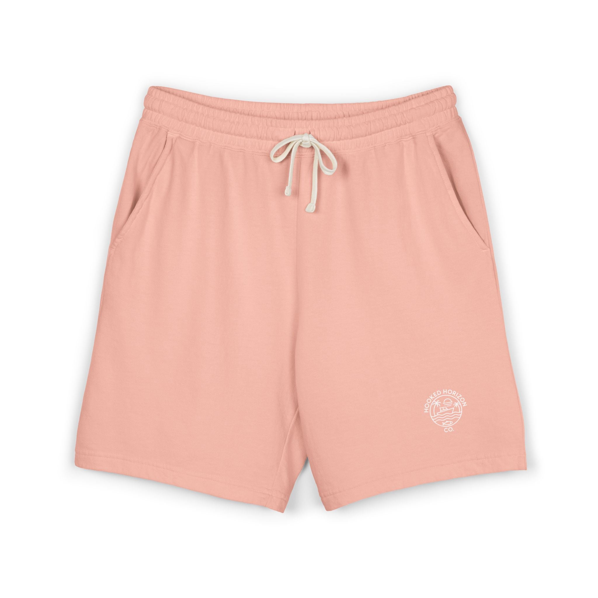 Hooked Horizon Co.  80s Inspired Fleece Sweat Shorts — Lightweight Garment-Dyed Lounge Shorts