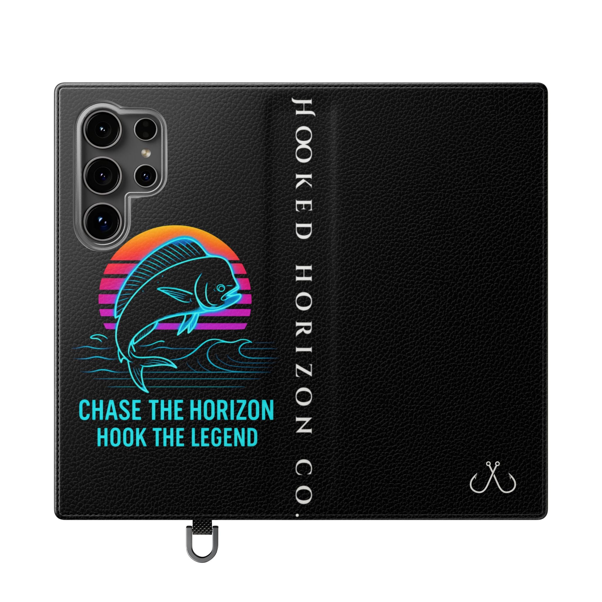 Mahi Mahi Flip Phone Case — Turquoise Water Pattern Wallet Cover