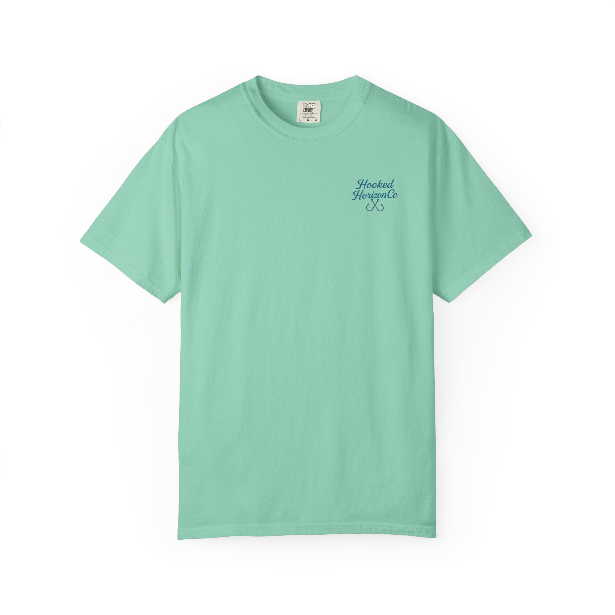 Mahi Mahi Hooked Horizon Co. — "Chasing Legends" Deep Drift Fishing Graphicishing Tee for Angler Lovers, Shark Lovers, Ocean Tee