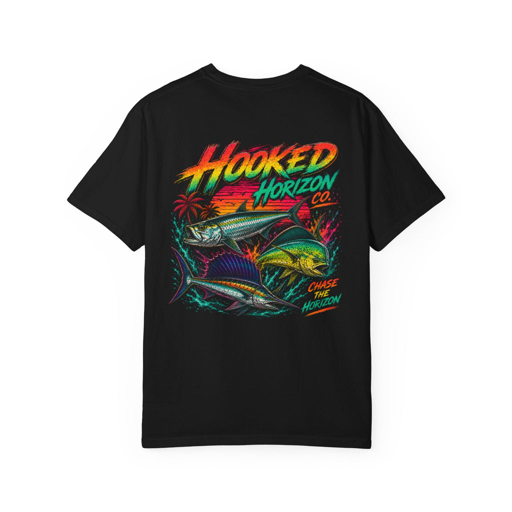Retro 80s Tripple Fish Fishing Tee — Hooked Horizon Co.  Angler Gifts Ocean Lover Gifts