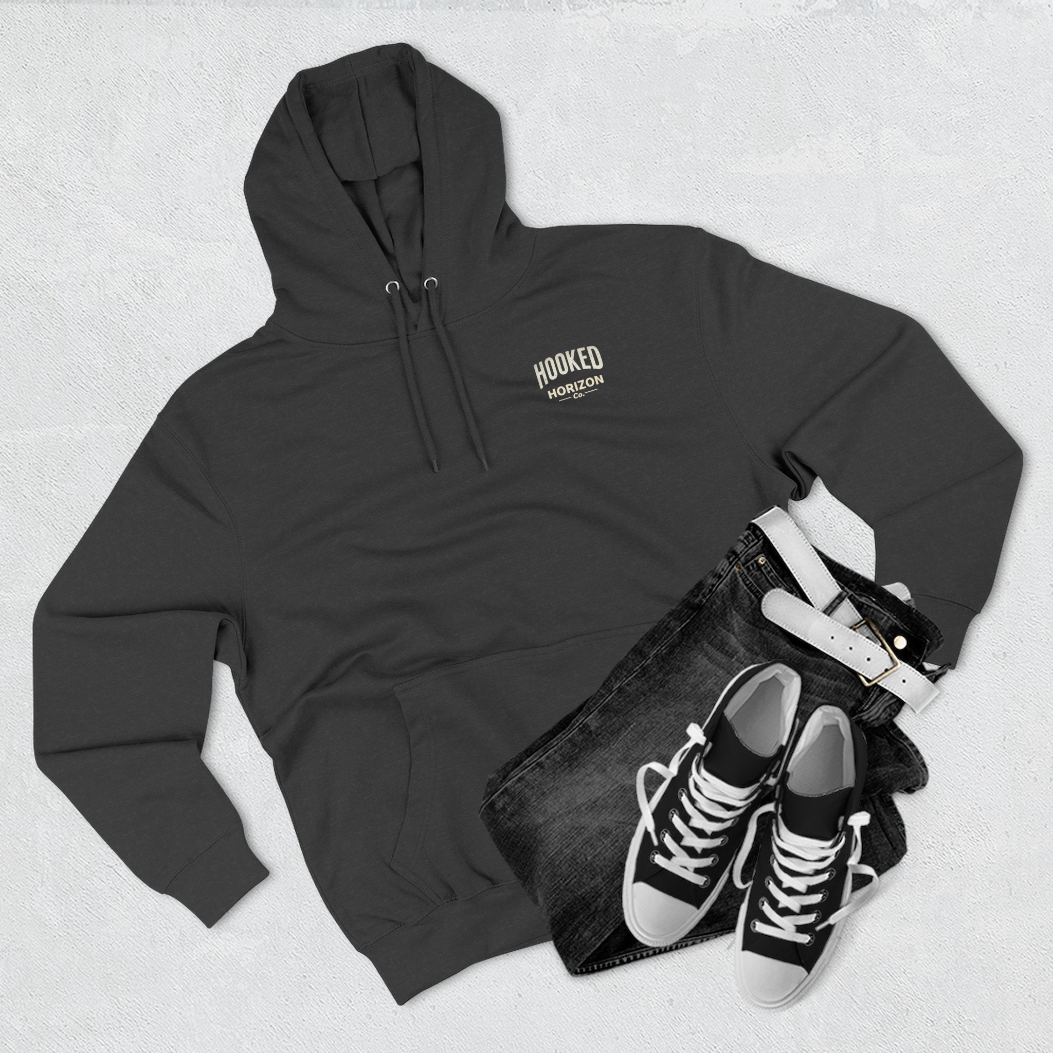 Fishing Charter T-Shirt— Hooked Horizon Hoodie — Fishing Boat Graphic Pullover