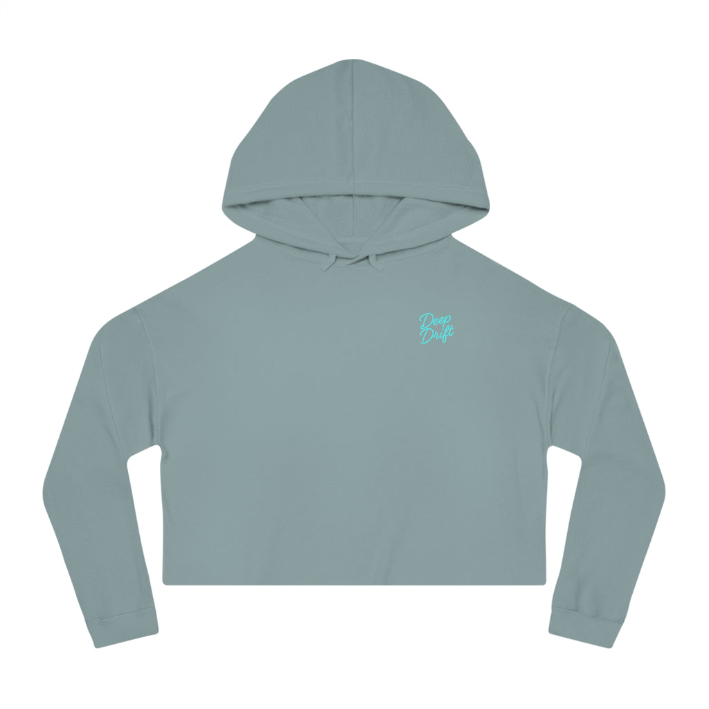 Sea Turtle Cropped Hoodie — "Deep Drift" Hooked Horizon Co. Fishing Graphic