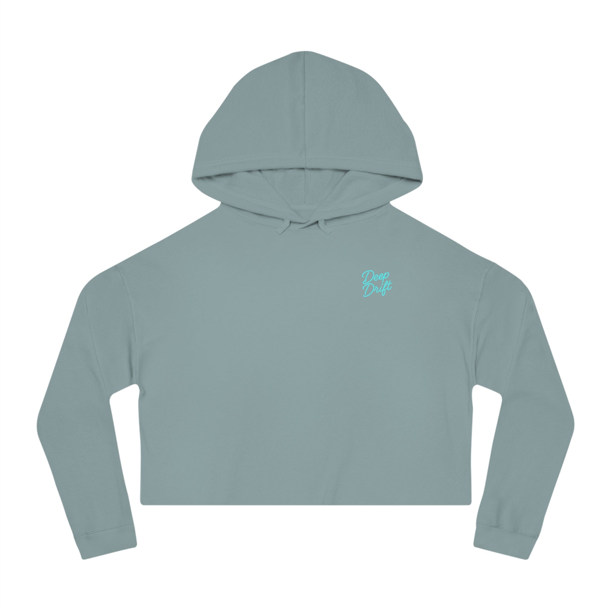 Sea Turtle Cropped Hoodie — "Deep Drift" Hooked Horizon Co. Fishing Graphic