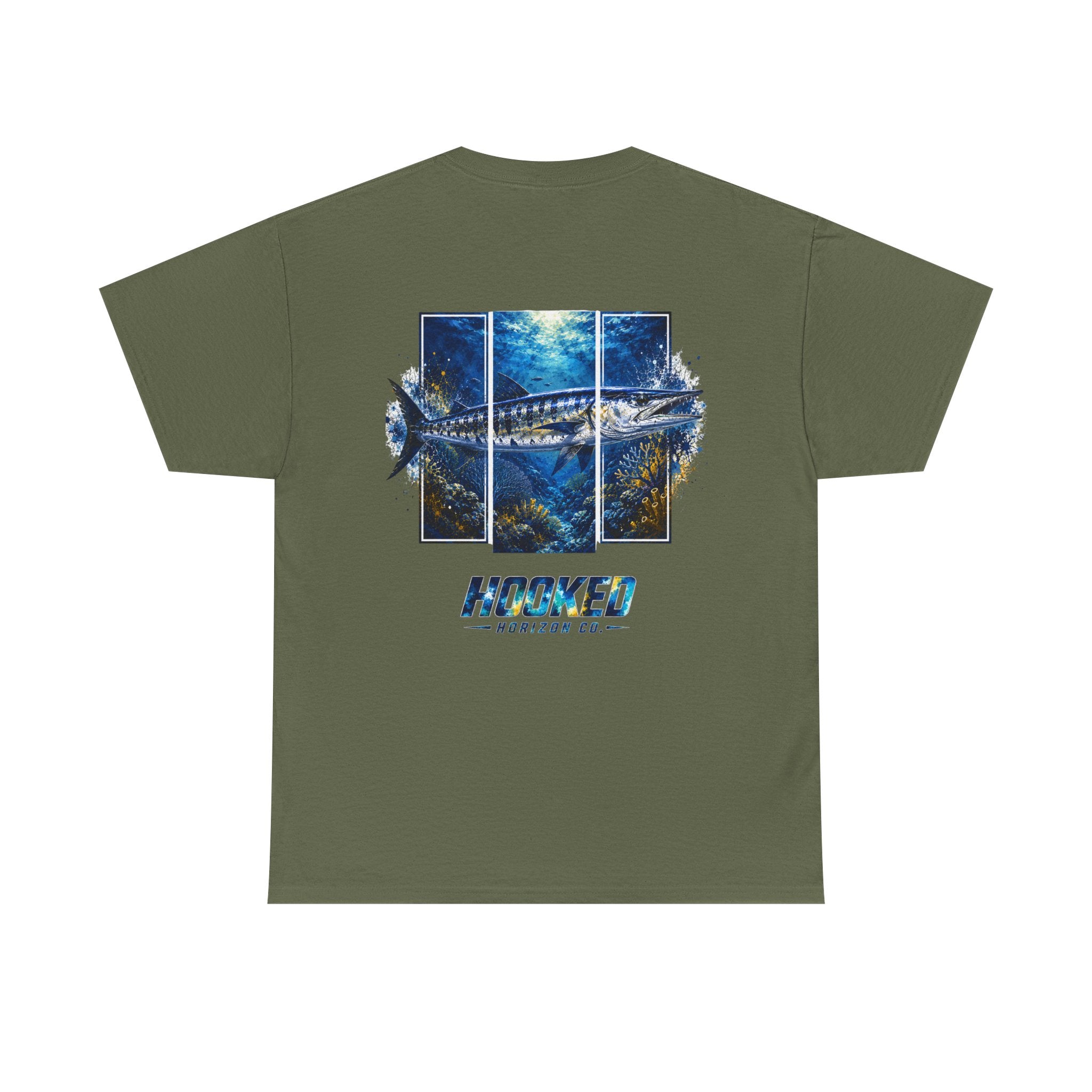 Barracuda Hooked Horizon Co Tee—Ocean Graphic Tee — "Beloved" Ray Design