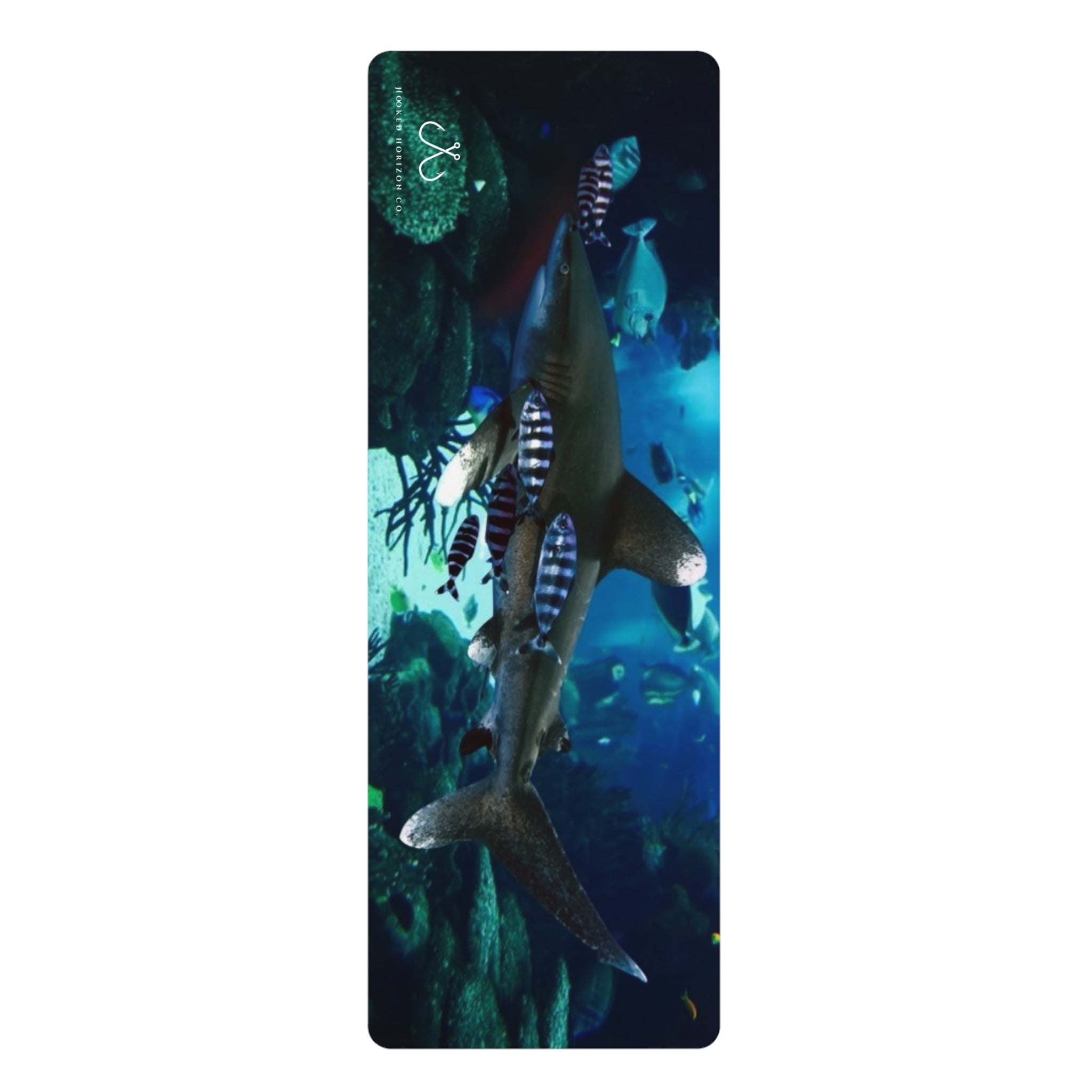 White Tip Shark Ocean-Inspired Rubber Yoga Mat for Mindfulness, Fitness, Eco-Friendly Exercise, Home Workouts, Gift for Yogis