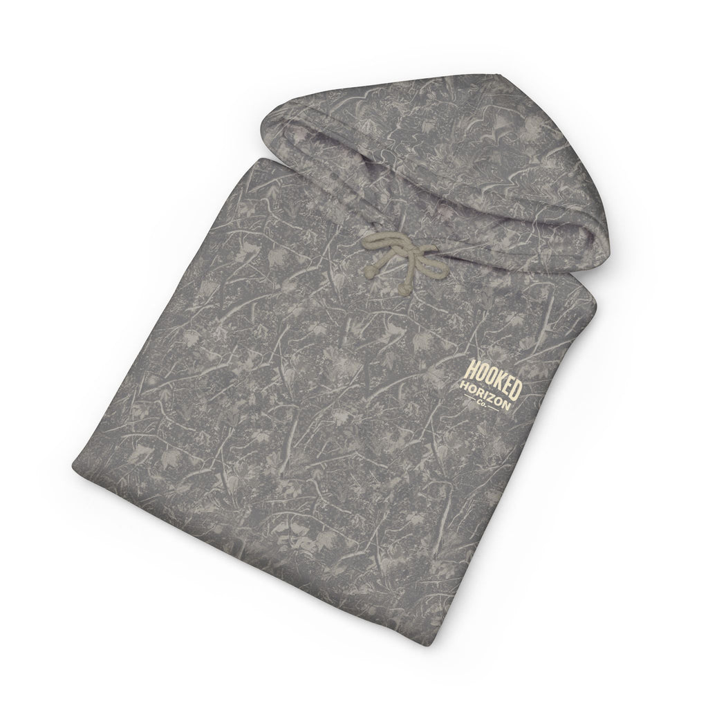 Seagull & Red Sunset Hoodie Hooked Horizon Co. — Minimal Fishing Back Graphic Hoodie, Multiple Color Variations