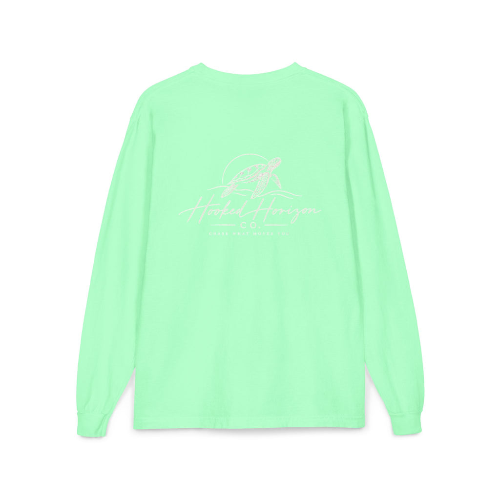 Turtle Hooked Horizon Co. – " Chase What Moves You "Unisex Long Sleeve Pocket T-Shirt