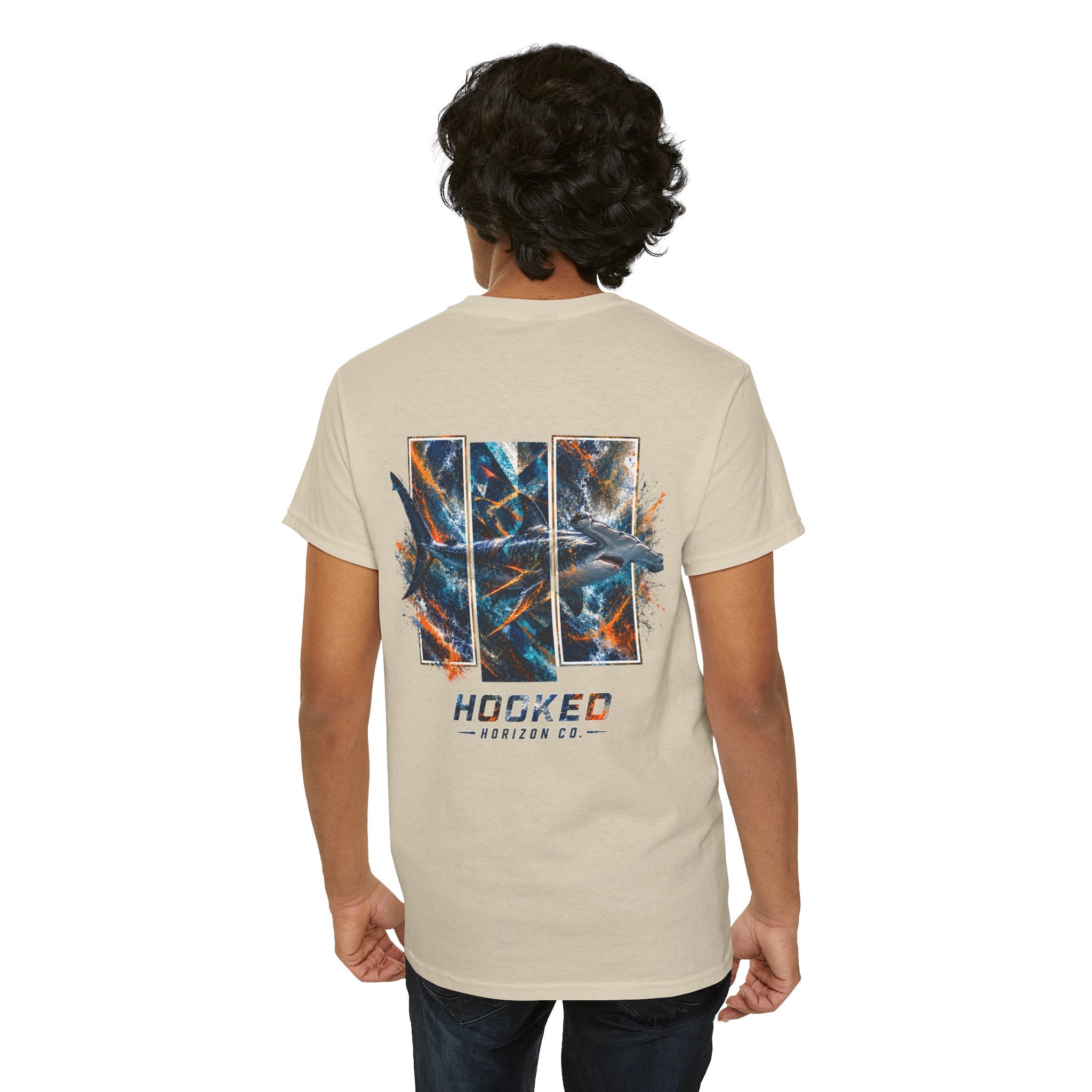 Hammer Head Hooked Horizon Co Tee—Ocean Graphic Tee — "Beloved" Ray Design
