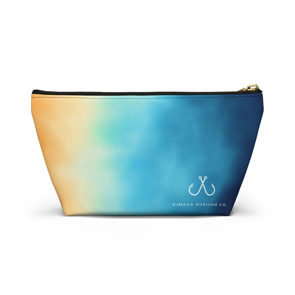 Bright Ombre Costal Vibes– Hooked Horizon Co Vibrant Gradient Accessory Pouch | Makeup Bag, Travel Organizer, Gift for Her, Beach Essentials, Stylish Storage