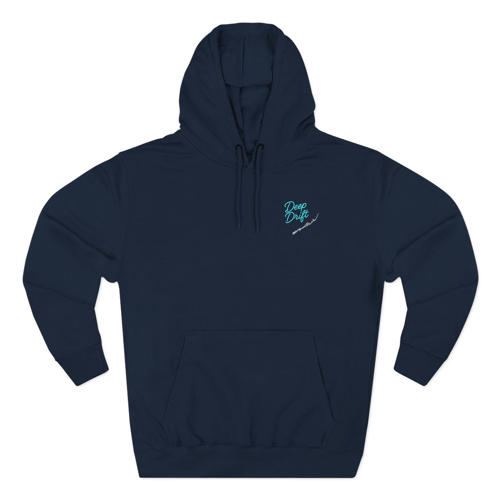 Mahi Mahi Retro Deep Drift Neon Fishing Hoodie – "Chase the Horizon, Hook the Legend" Graphic