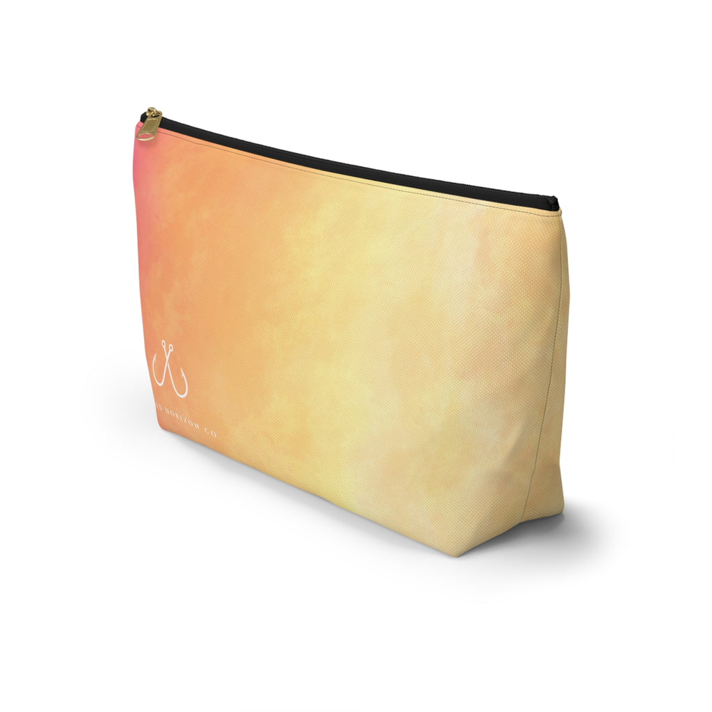 Pink To Orange Ombre Vibrant Gradient Accessory Pouch | Makeup Bag, Travel Organizer, Gift for Her, Beach Essentials, Stylish Storage