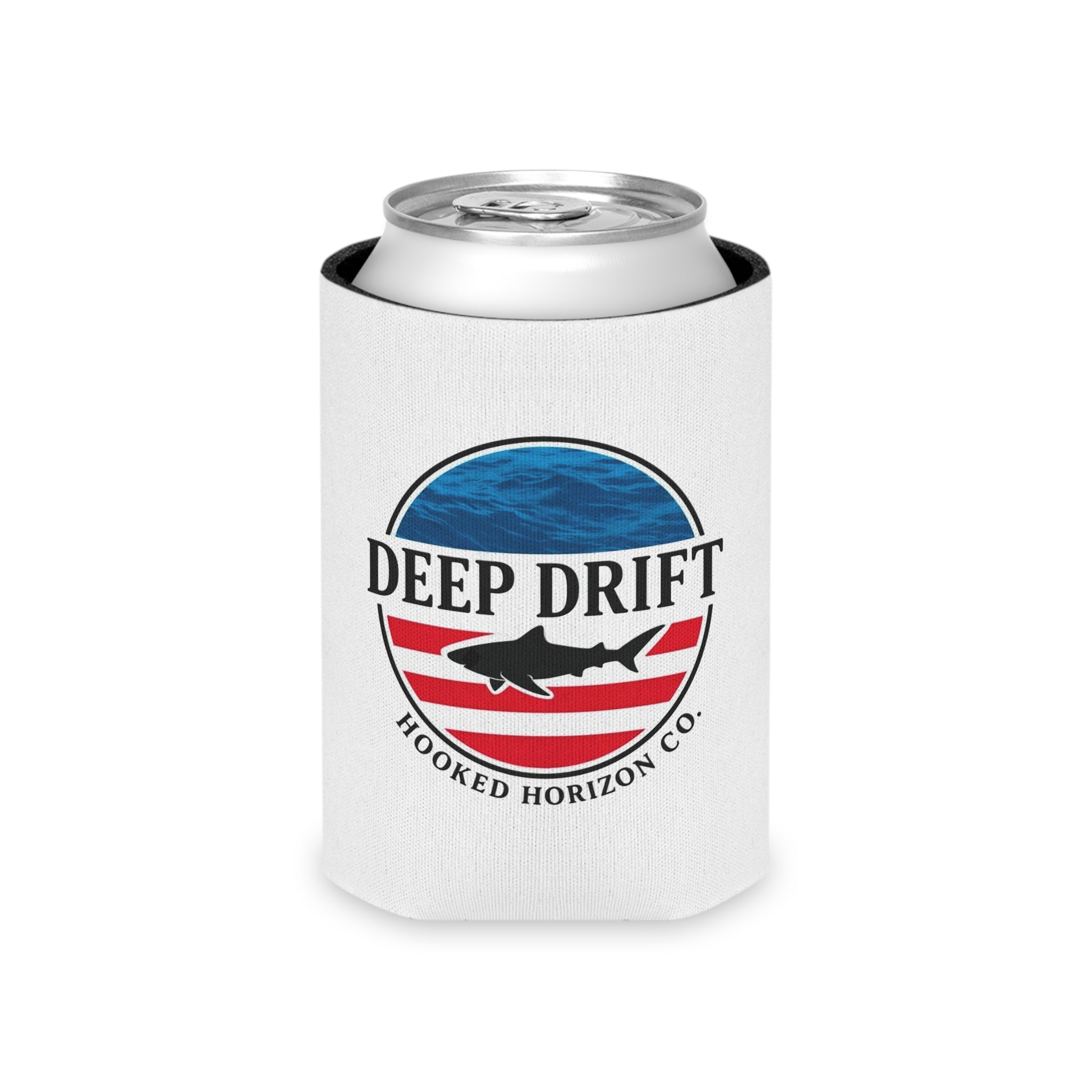 USA Can Cooler Coozie — Hooked Horizon Co. Fishing Wave Koozie
