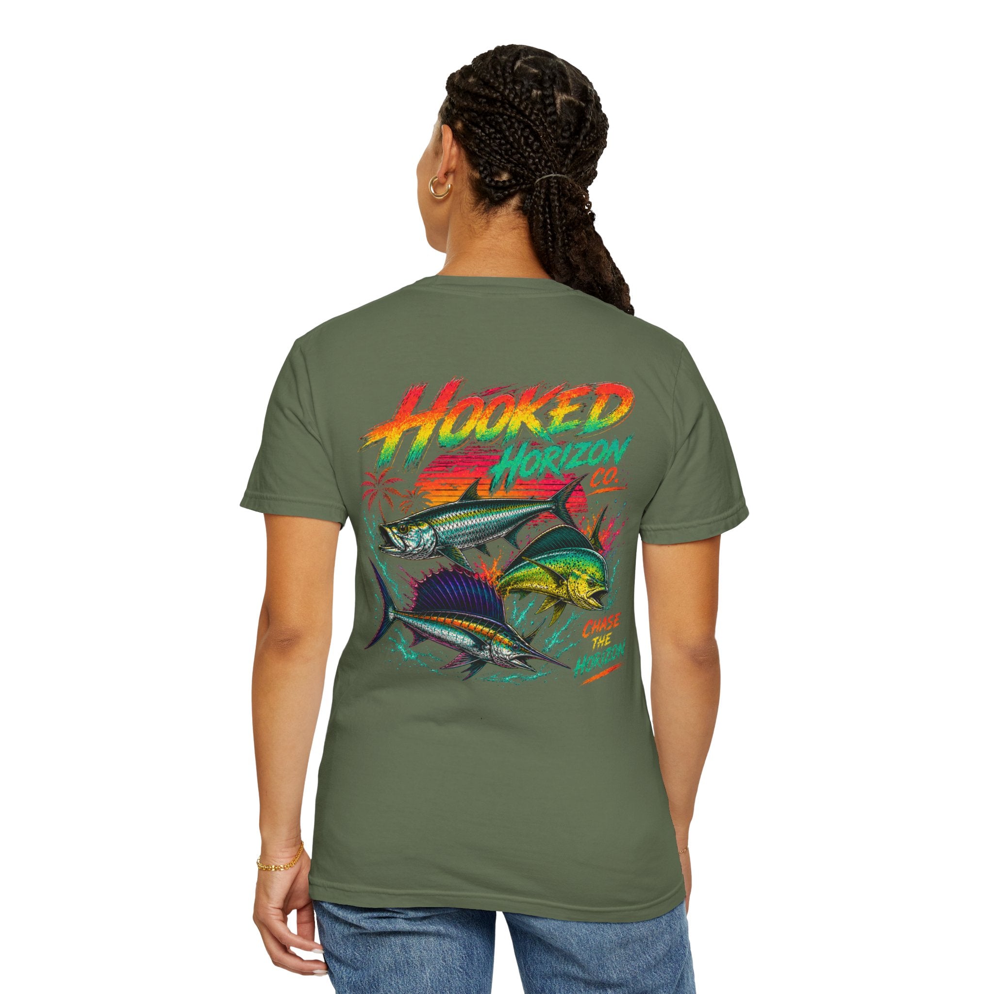 Retro 80s Tripple Fish Fishing Tee — Hooked Horizon Co.  Angler Gifts Ocean Lover Gifts