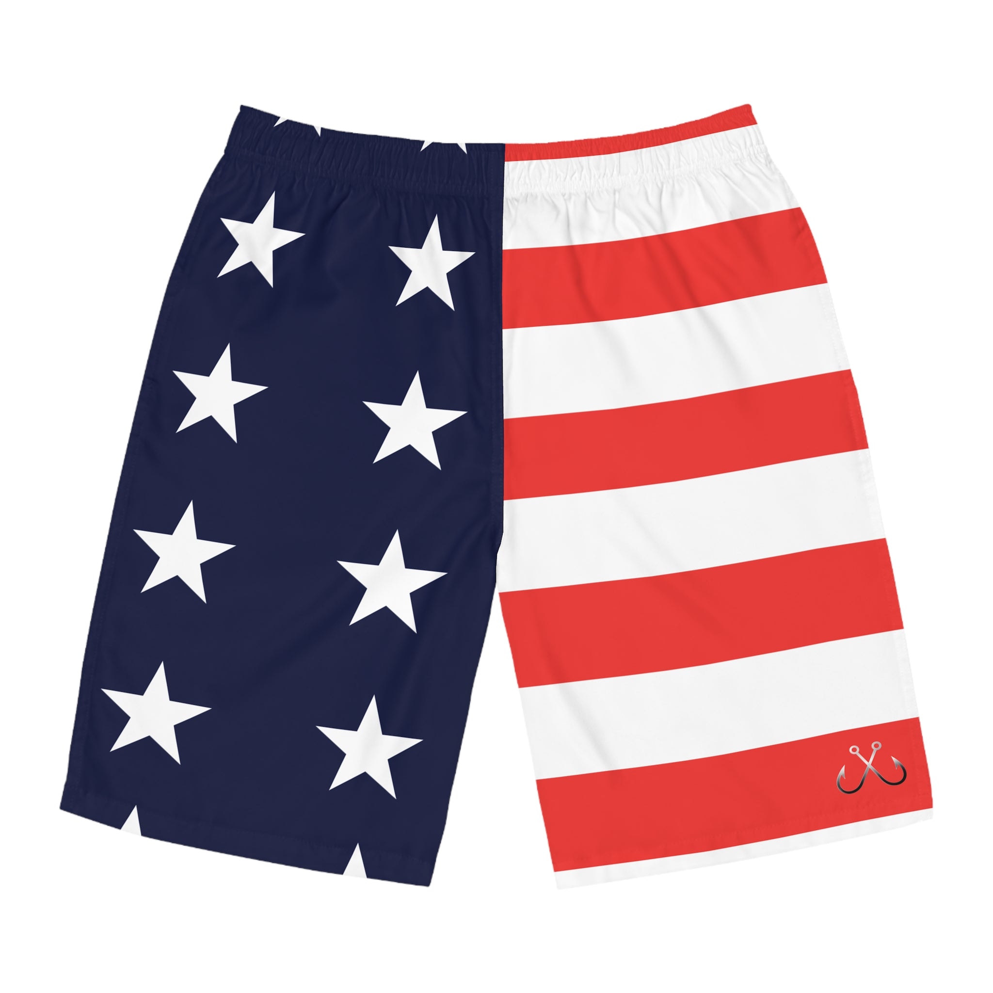 USA Hooked Horizon Co. Board Shorts, Swimwear for Beach Days, Summer Vacations, Pool Parties, Surfing Attire, Water Sports