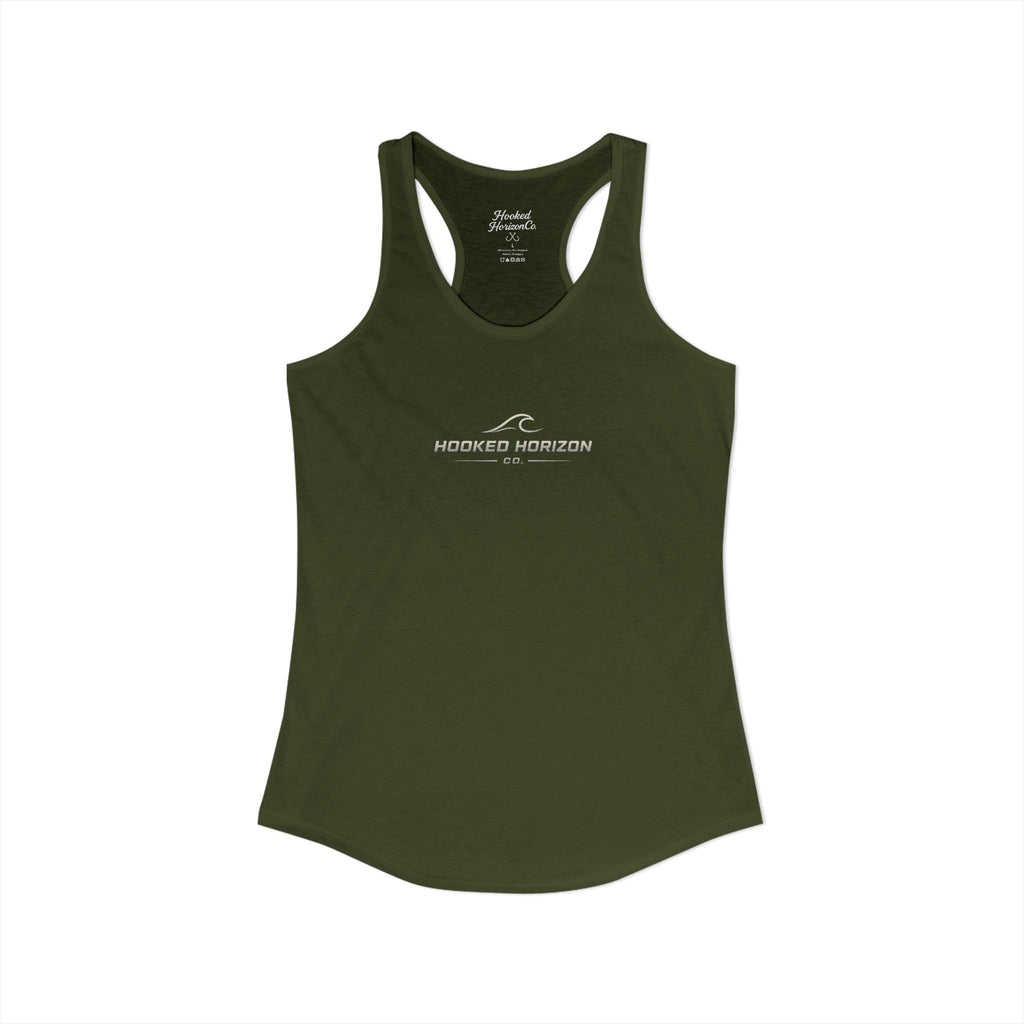 Hooked Horizon Co. Commerical Logo — Soft Women's Ideal Racerback Tank