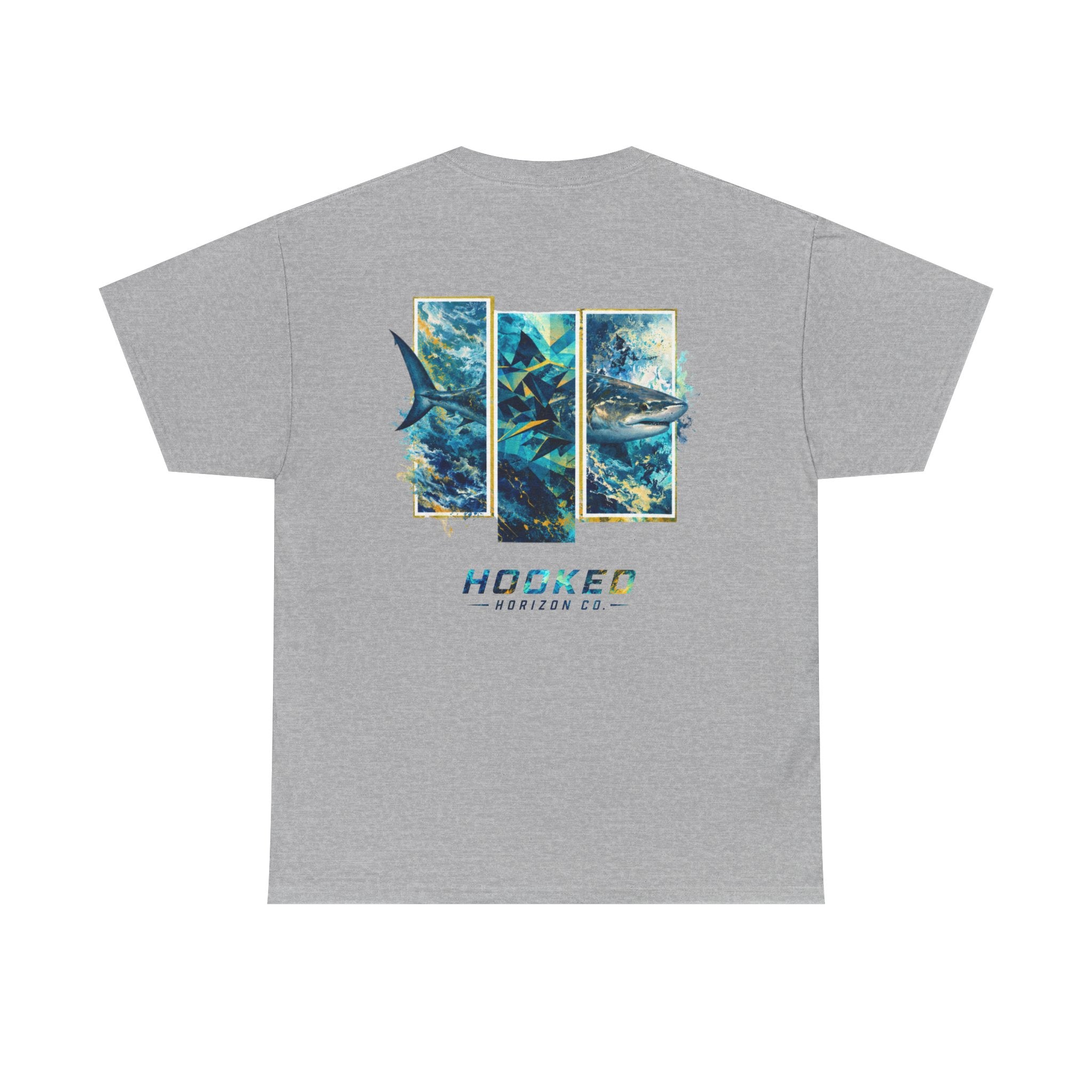 Bull Shark Hooked Horizon Co Tee—Ocean Graphic Tee — "Beloved" Ray Design