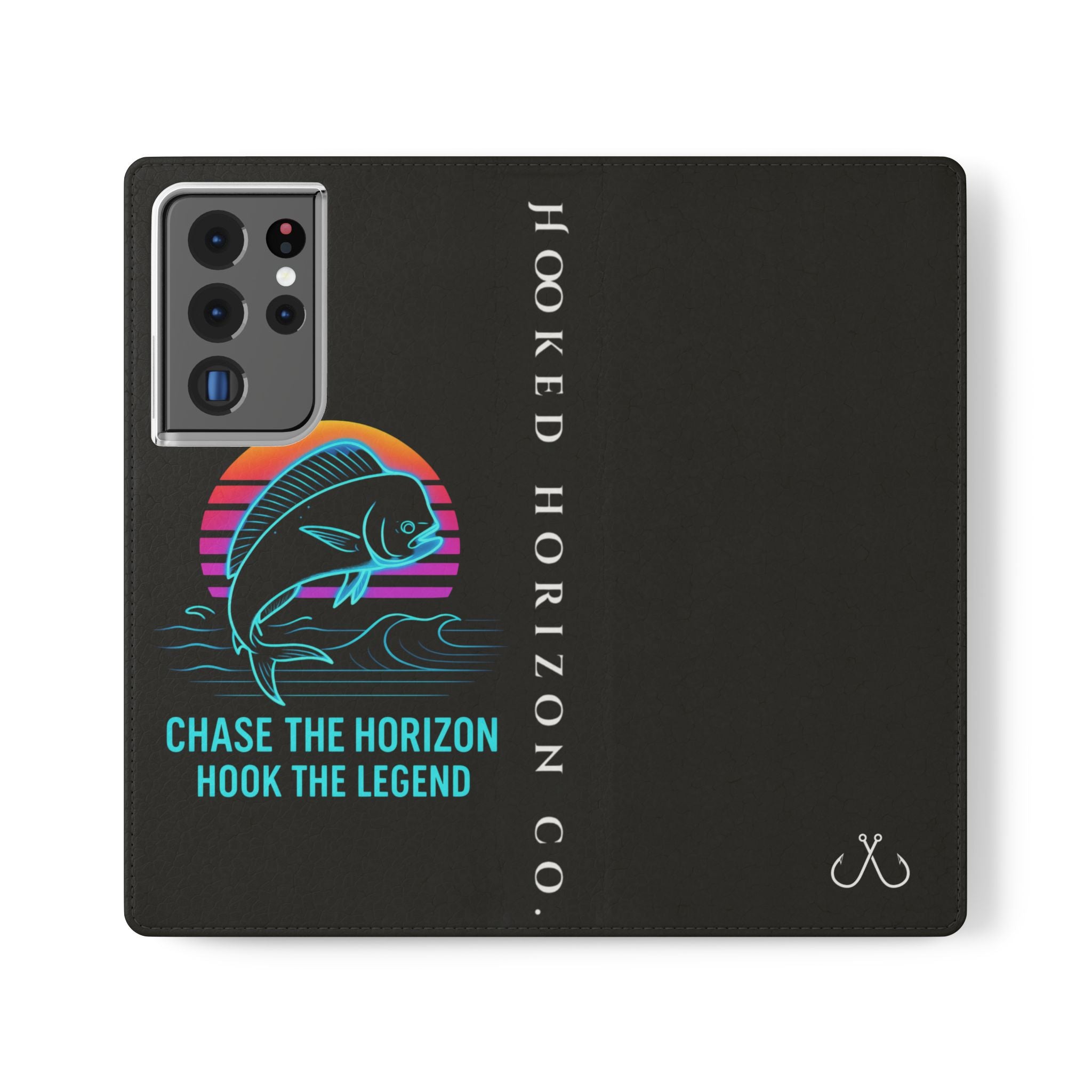 Mahi Mahi Flip Phone Case — Turquoise Water Pattern Wallet Cover