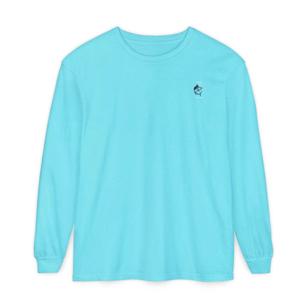 Marlin Fishing Long Sleeve T-Shirt, Ocean Adventure Apparel, Boat Trip Shirt, Coastal Style, Gift for Fishermen