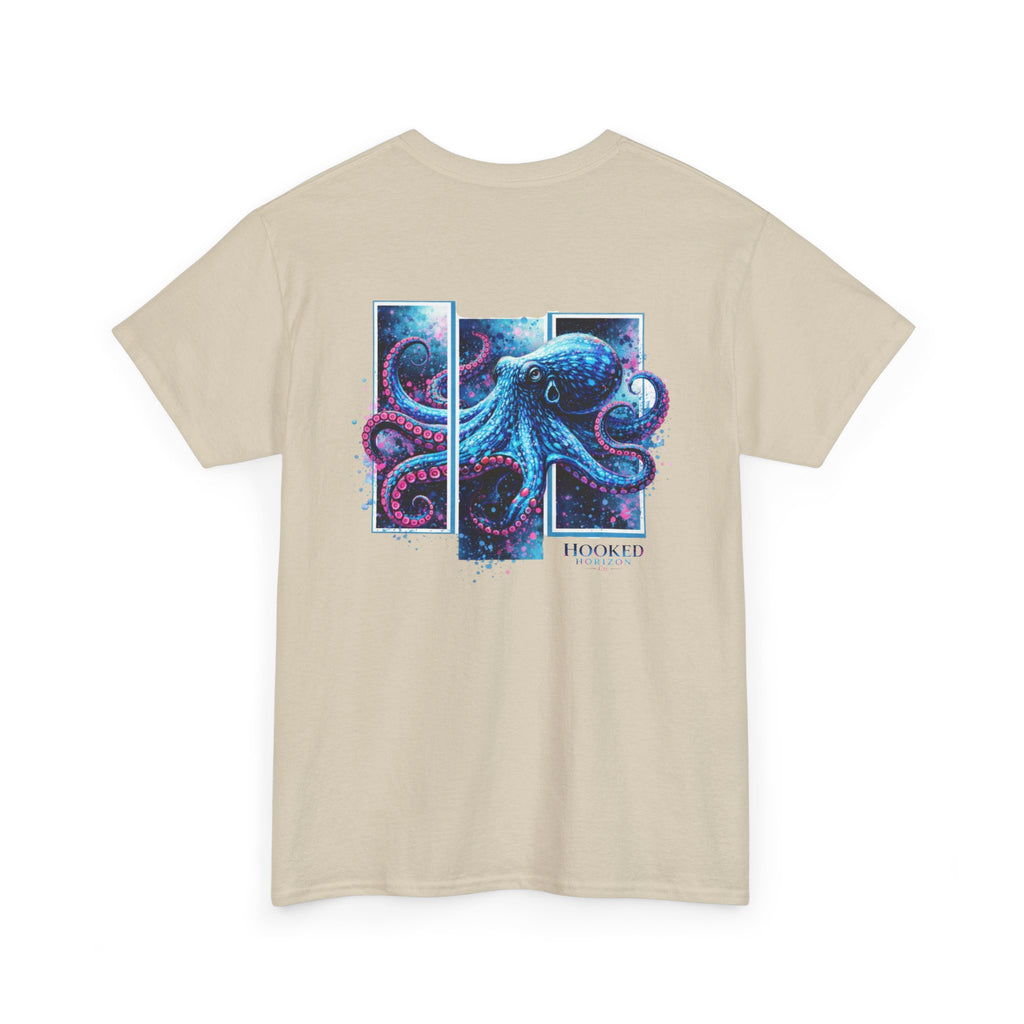 Octopus Hooked Horizon Co Tee—Ocean Graphic Tee — "Beloved" Ray Design