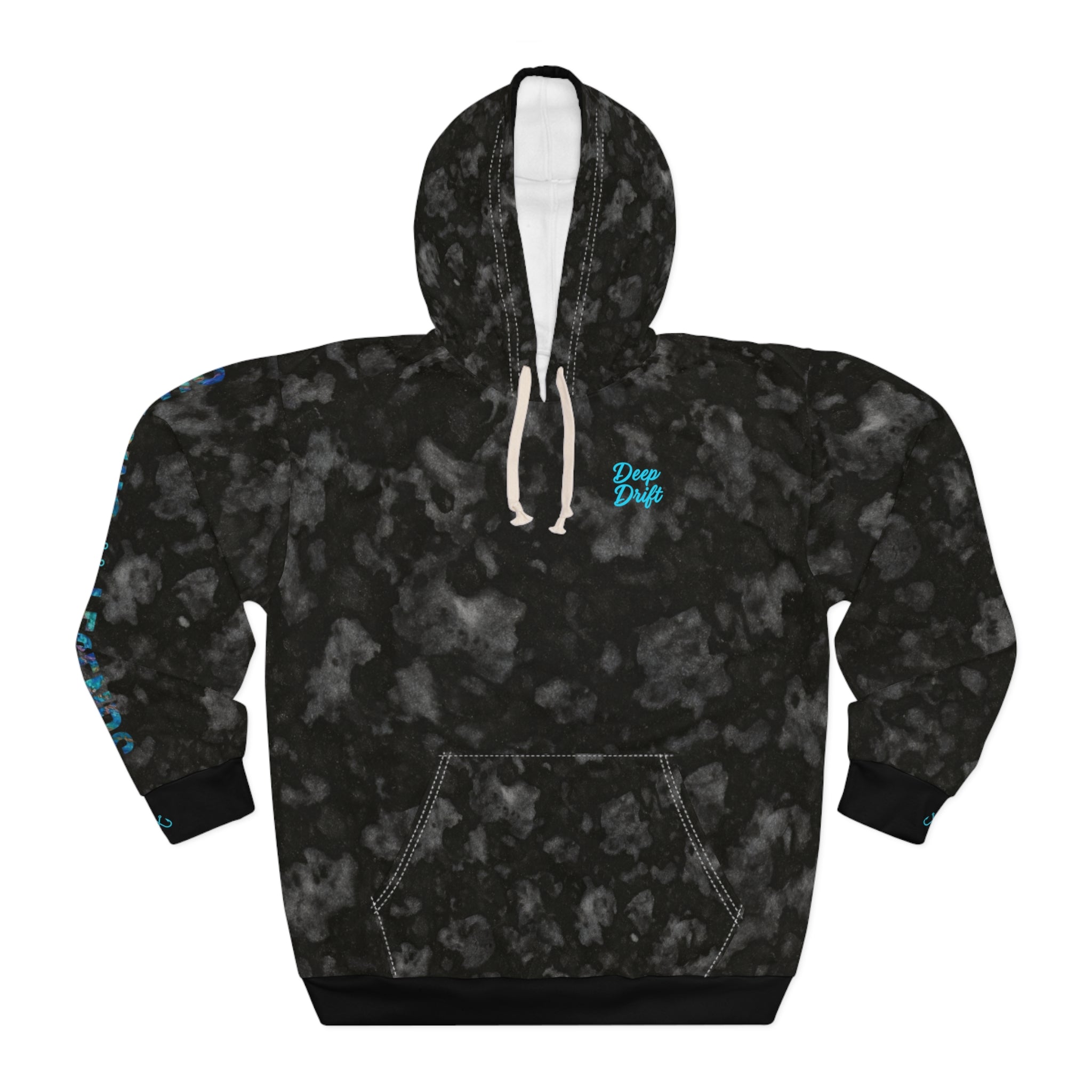 Volcanic Rock & Iridescent Octopus Chasing Legends Fishing Hoodie — Deep Drift Fishing,  Hooked Horizon Co. Deep Drift Pullover