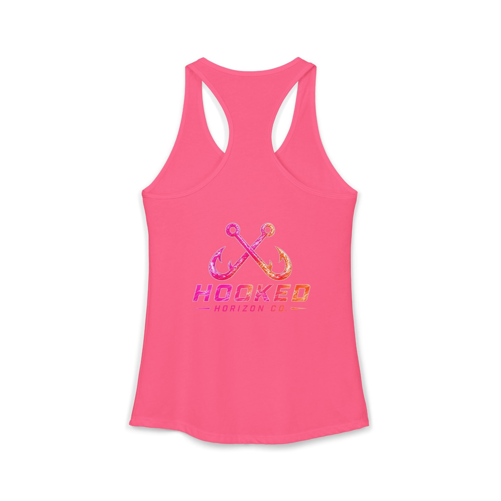 Hot Pink & Peach Hooked Horizon Co.— Soft Women's Ideal Racerback Tank