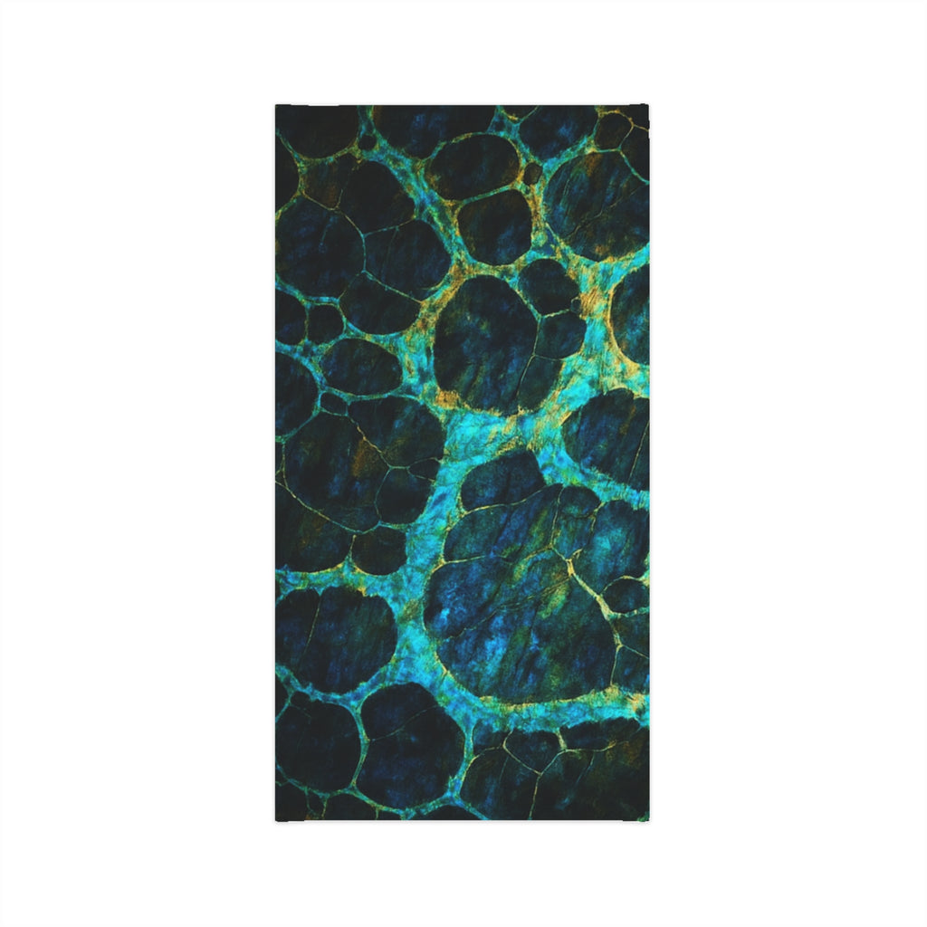 Teal & Turquoise Wave Pattern— Hooked Horizon Co. UV GaiterLightweight Neck Gaiter — 'Horizon' Blue Green Abstract Face Covering