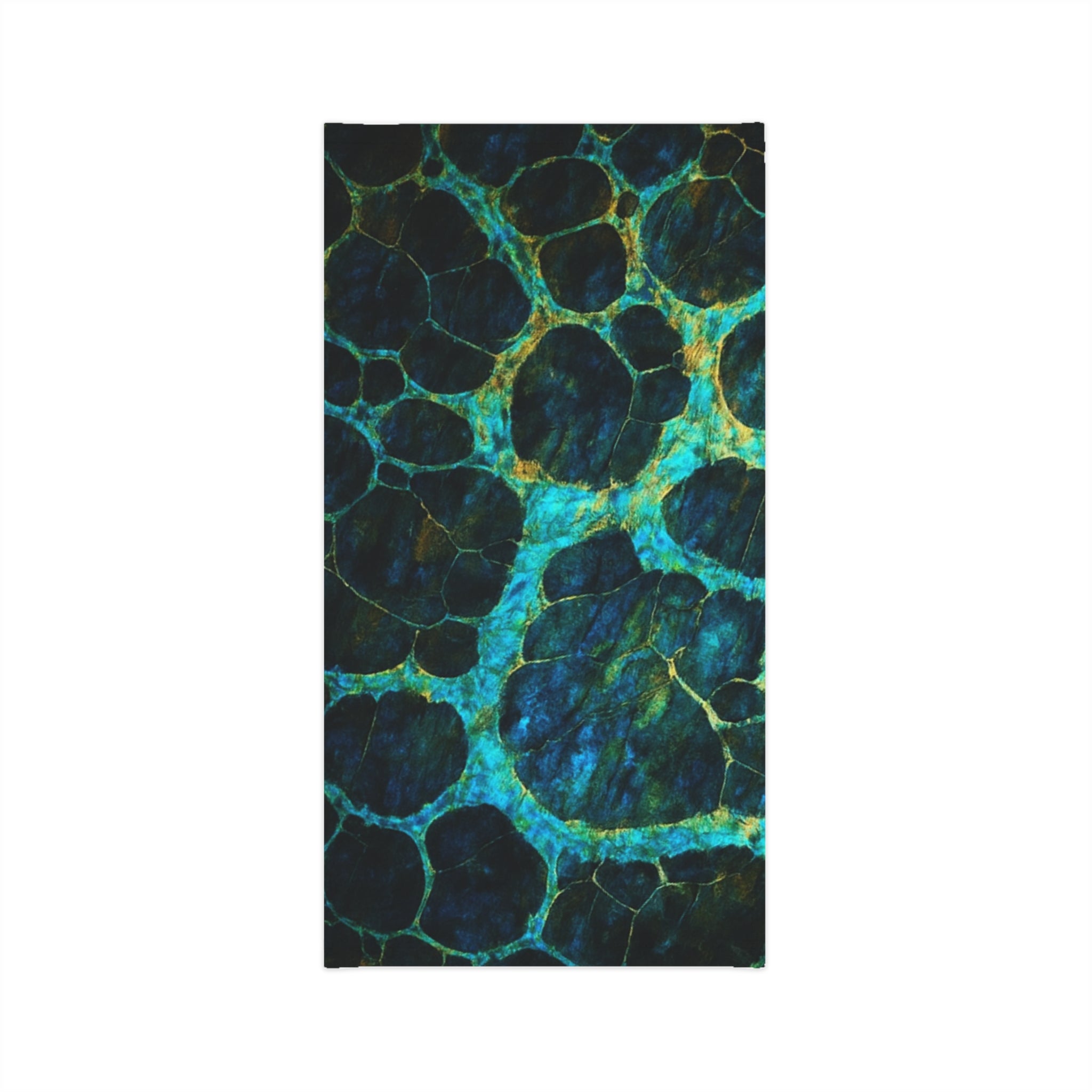 Teal & Turquoise Wave Pattern— Hooked Horizon Co. UV GaiterLightweight Neck Gaiter — 'Horizon' Blue Green Abstract Face Covering