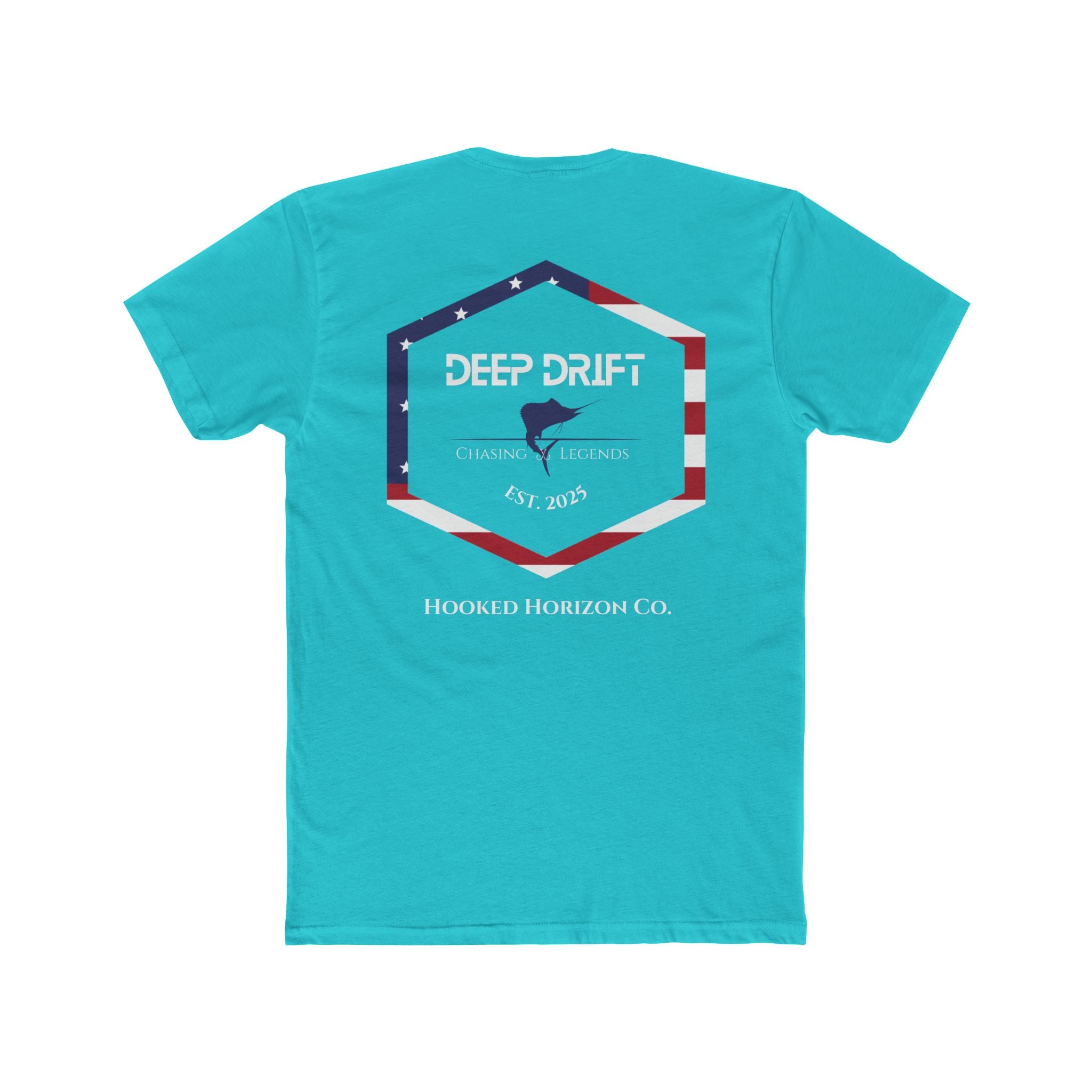 USA Deep Drift Marlin Tee — Patriotic Hooked Horizon Co. Fishing T-Shirt