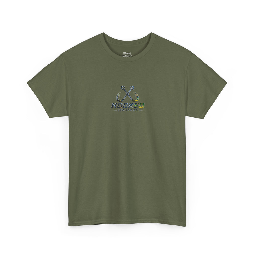Mahi Mahi Hooked Horizon Co Tee—Ocean Graphic Tee — "Beloved" Ray Design