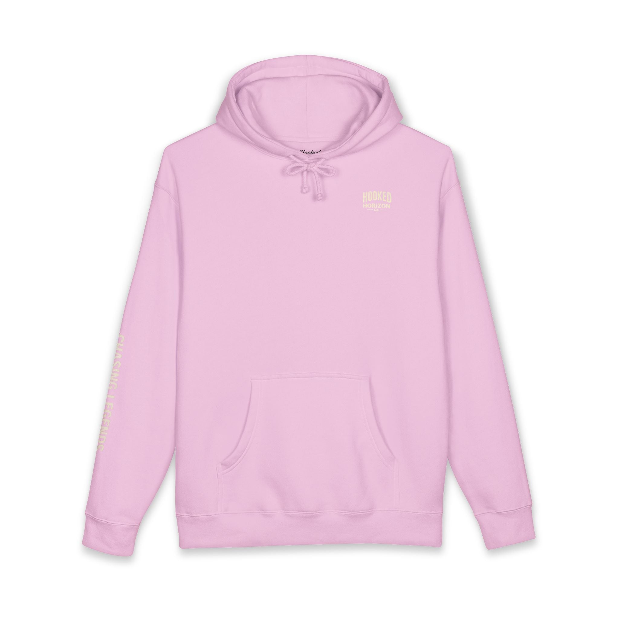 Seagull & Red Sunset Hoodie Hooked Horizon Co. — Minimal Fishing Back Graphic Hoodie, Multiple Color Variations